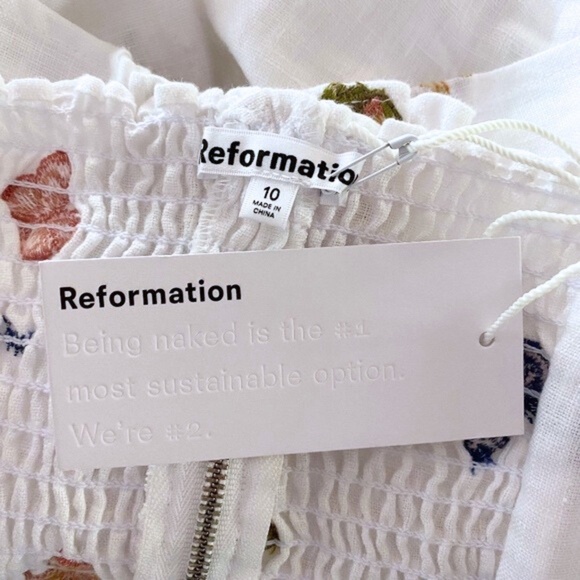 NEW Reformation Jaxon Linen Top Ladybugs 10 - Picture 9 of 11